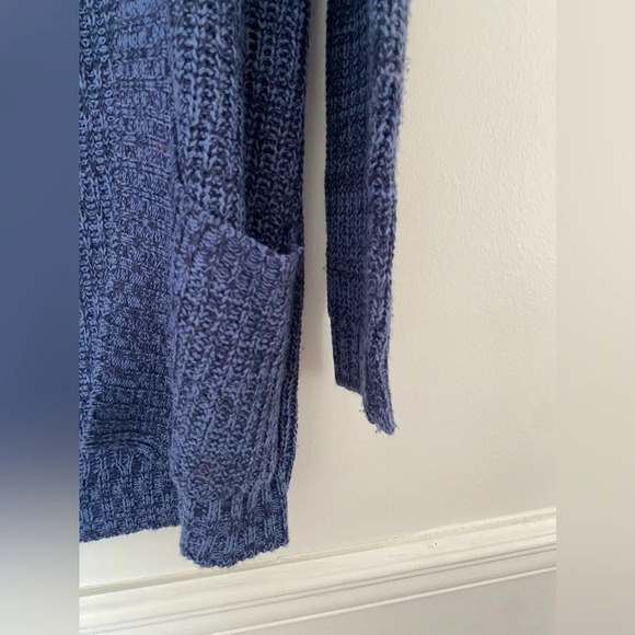 Love Knit Open Front Cardigan Pockets Navy Grannycore Autumn Winter Cottagecore - Picture 7 of 10